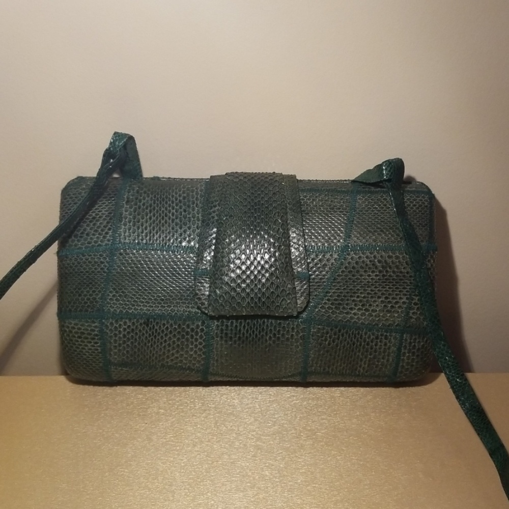 Green Snakeskin Cross Body